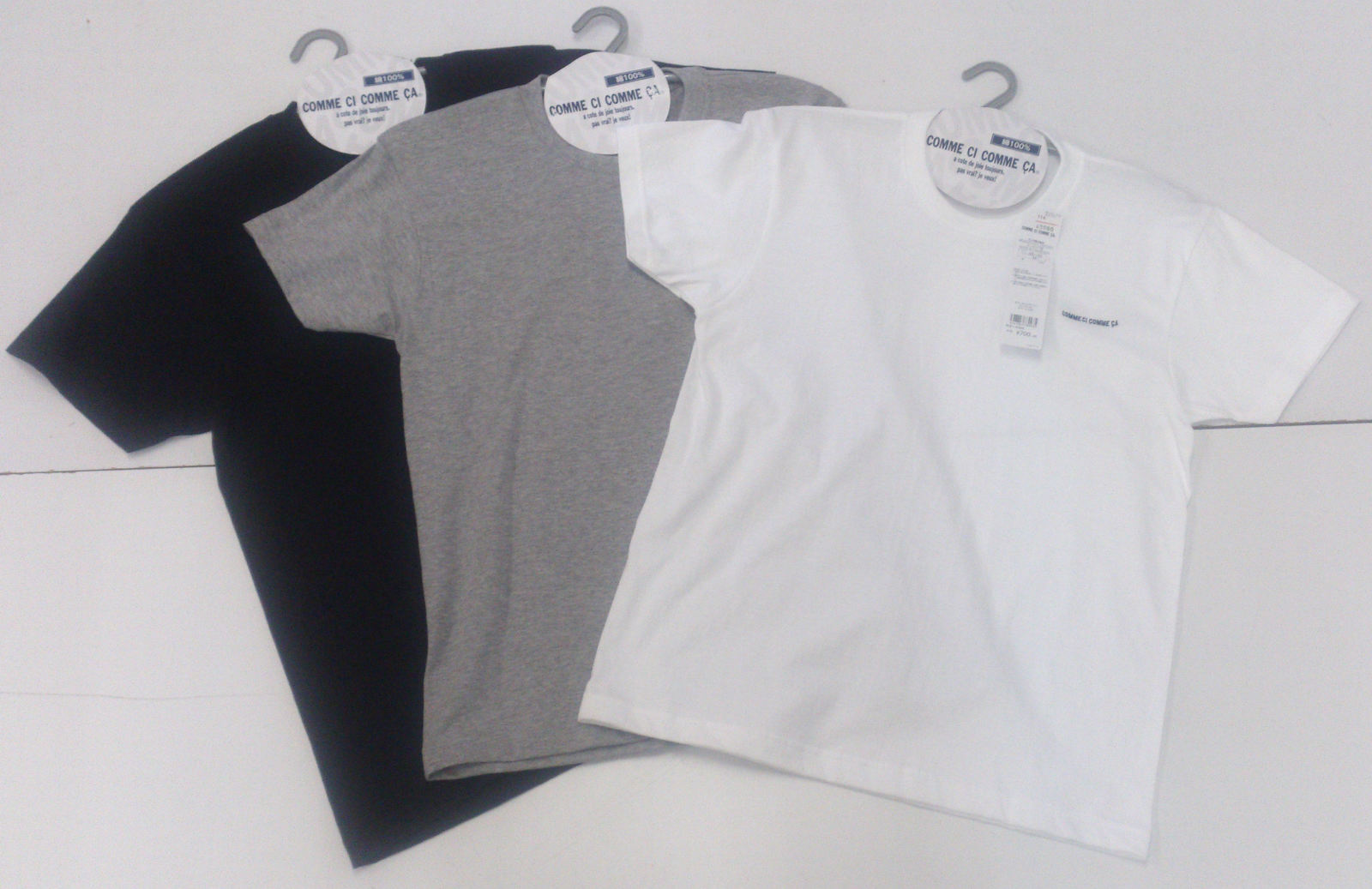 紳士Tシャツ 丸首 白 グレー 黒 M L LL