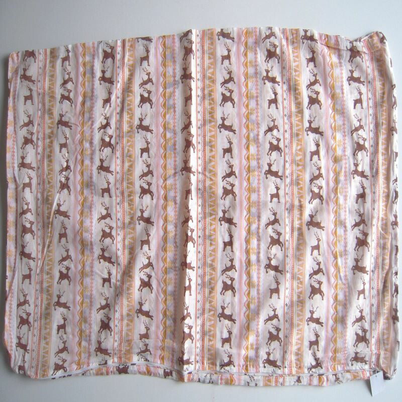 北欧トナカイ柄長座布団カバー 60×110cm(ピンク/ブルー)T/C生地ファスナー付き