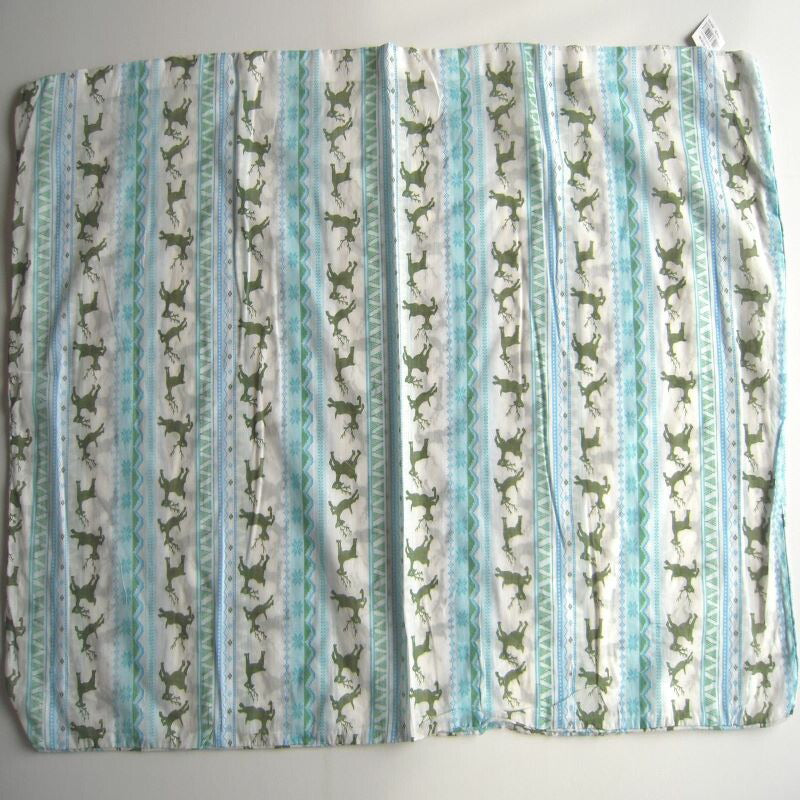 北欧トナカイ柄長座布団カバー 60×110cm(ブルー)T/C生地ファスナー付き