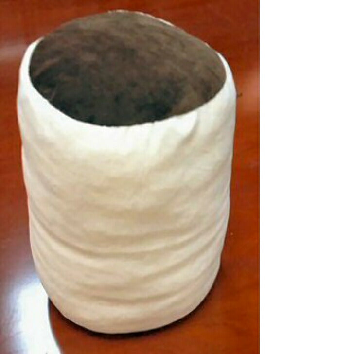 お昼寝枕 円柱型ソフトベロア 16丸×24cm アイボリー×ブラウン