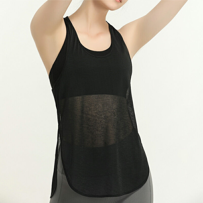 シースルータンクトップ ヨガ/スポーツウェア