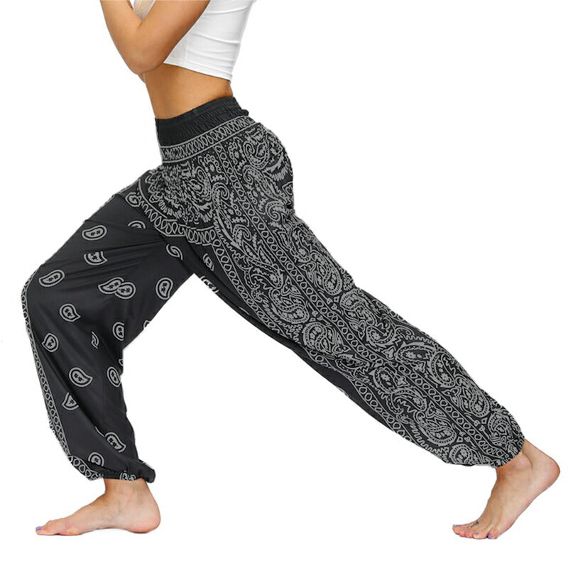ヨガウェア ヨガパンツ (ペイズリー柄、バンダナ柄 )