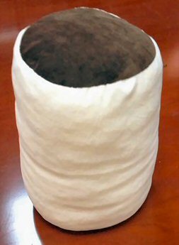 お昼寝枕 円柱型ソフトベロア 16丸×24cm アイボリー×ブラウン