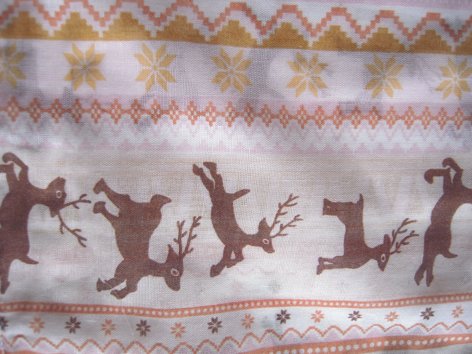 北欧トナカイ柄長座布団カバー 60×110cm(ピンク/ブルー)T/C生地ファスナー付き