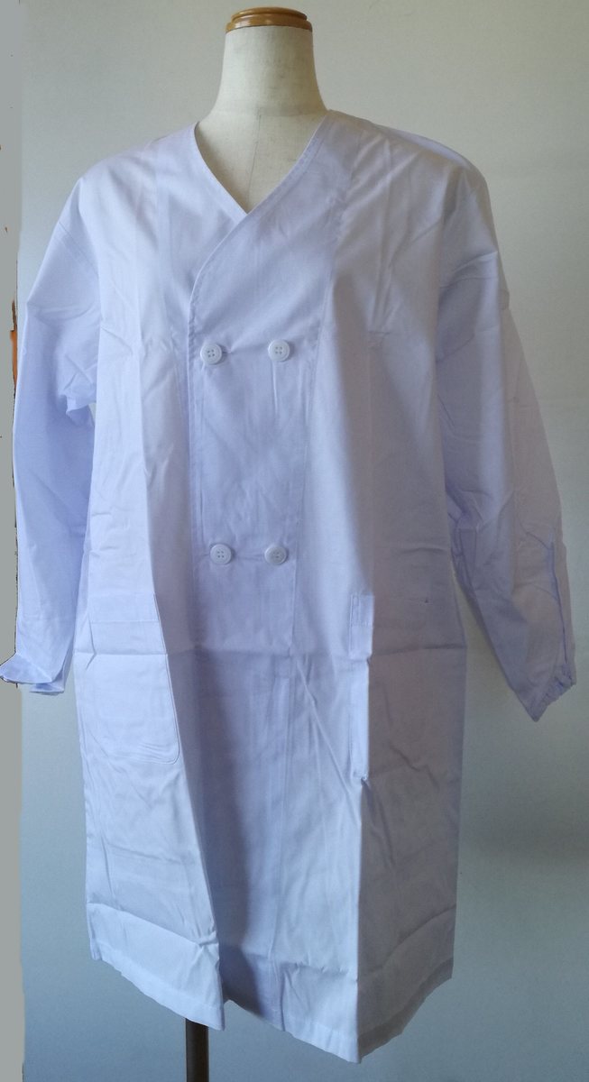 給食着 前開き ダブルボタン 抗菌加工 大きめサイズ3L4L 小学生 学童用 給食エプロン 男女兼用