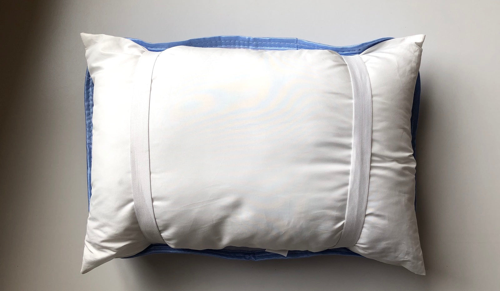 在庫無し 冷感ひんやり枕パッド 43×63cm 接触冷感 サックス ストライプ ブルー 涼しい ネイビー mcw4363