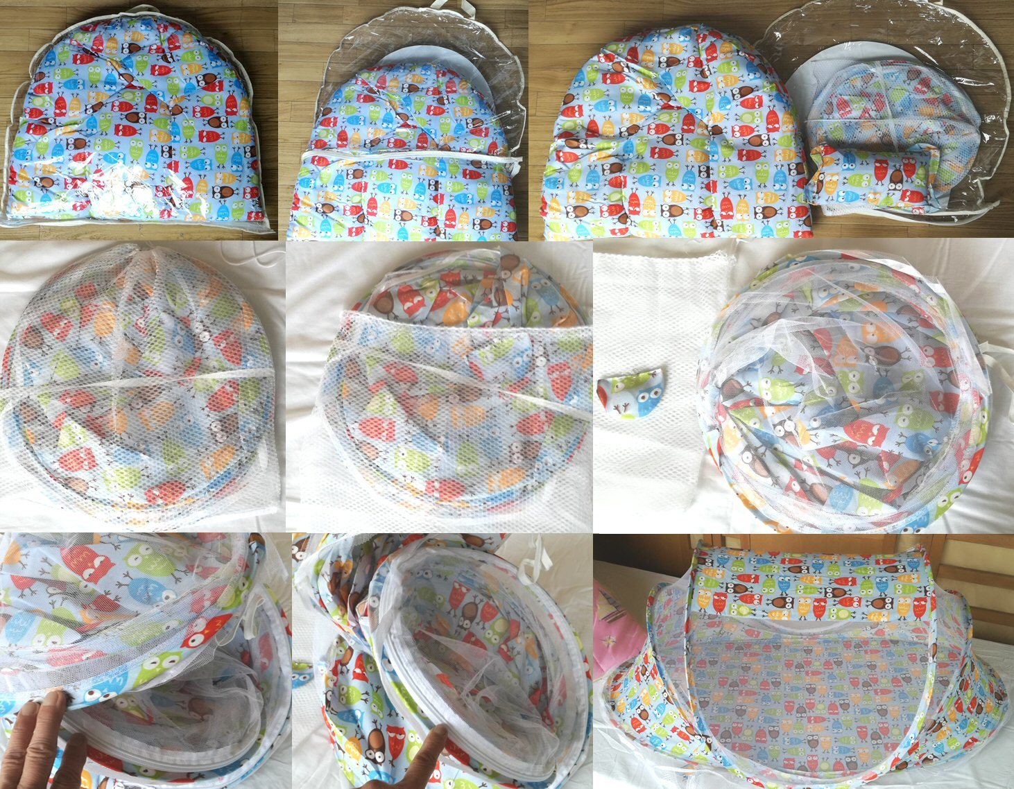 ベビー蚊帳 カヤ お昼寝セット 虫 侵入防止 折りたたみ式 携帯 収納 簡単 便利 敷き布団・枕 付き お昼寝 オルゴール付き 新生児 赤ちゃん 幼稚園 保育園 選べる6柄