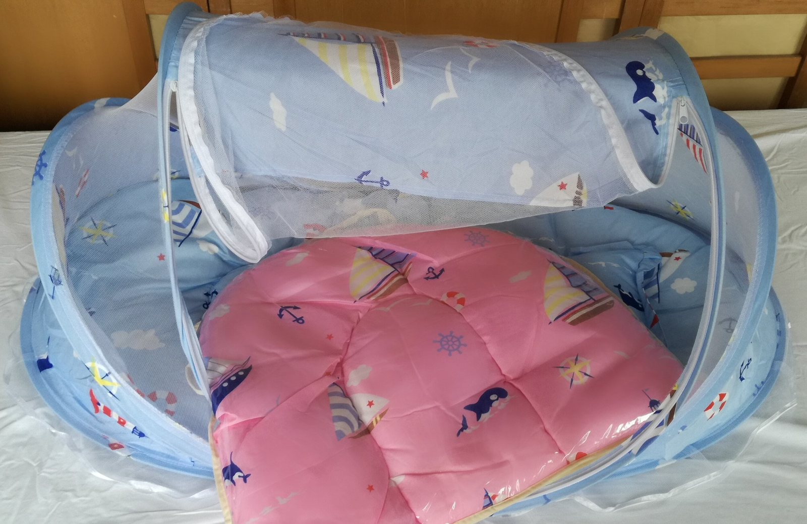 ベビー蚊帳 カヤ お昼寝セット 虫 侵入防止 折りたたみ式 携帯 収納 簡単 便利 敷き布団・枕 付き お昼寝 オルゴール付き 新生児 赤ちゃん 幼稚園 保育園 選べる6柄