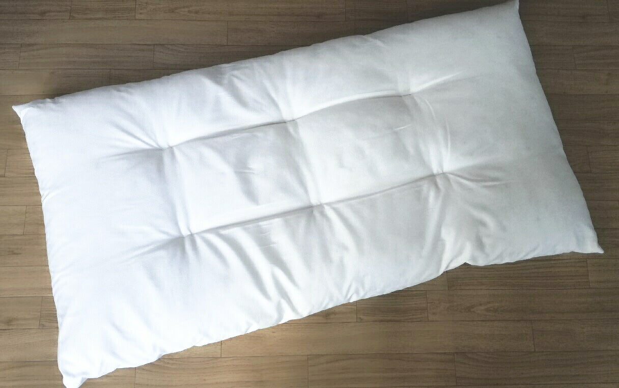 長座布団 ヌードクッション 60×110cm ホワイト/中綿たっぷり/ふっくらボリューム/へたりにくい