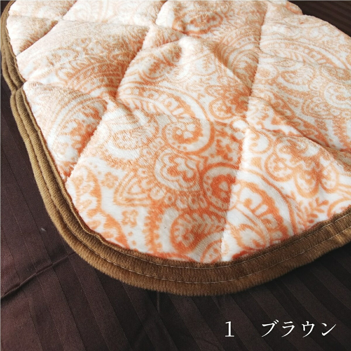 枕パッド 冬用 43×63cm ボタニカル柄(ベージュ) 起毛マイクロファイバー