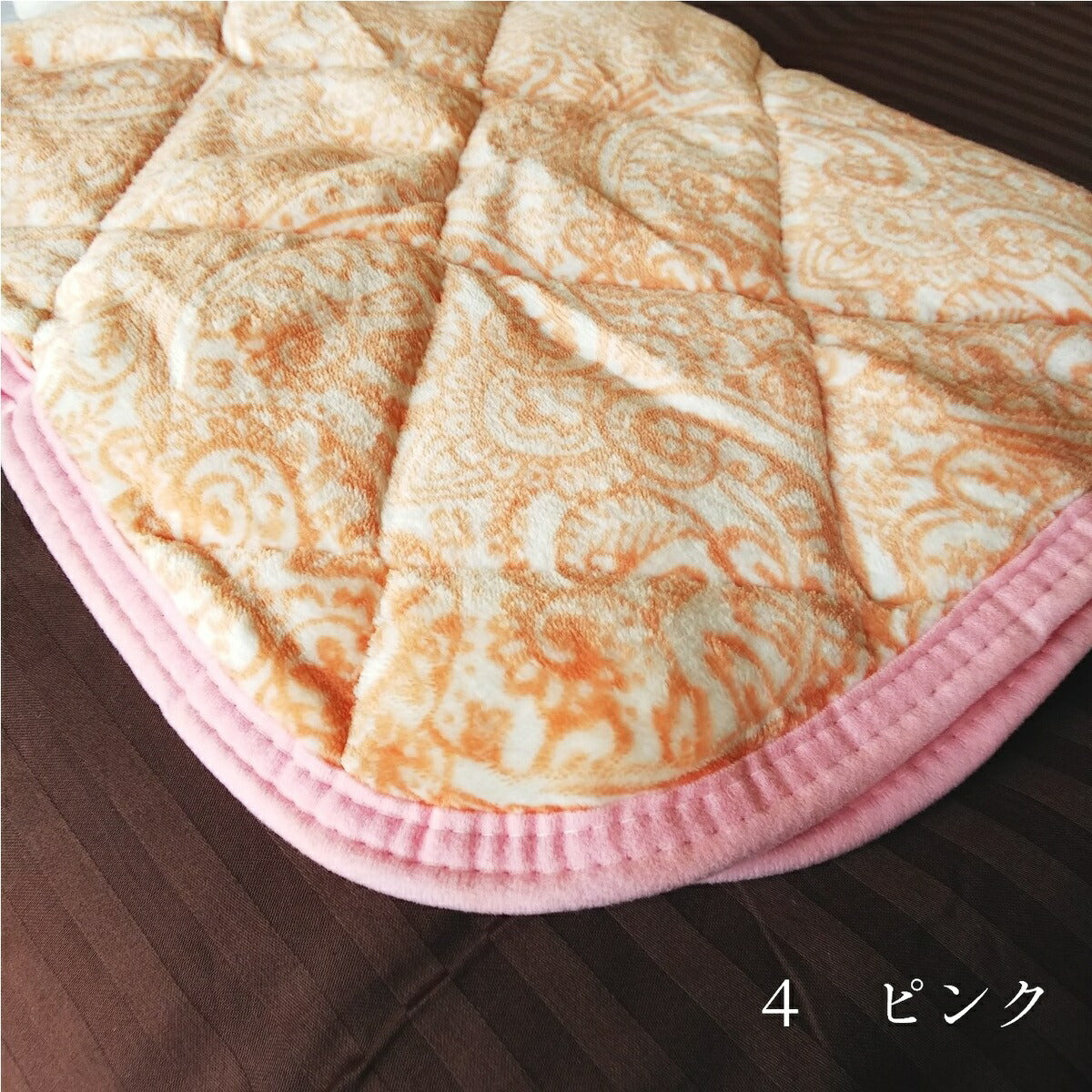 枕パッド 冬用 43×63cm ボタニカル柄(ベージュ) 起毛マイクロファイバー