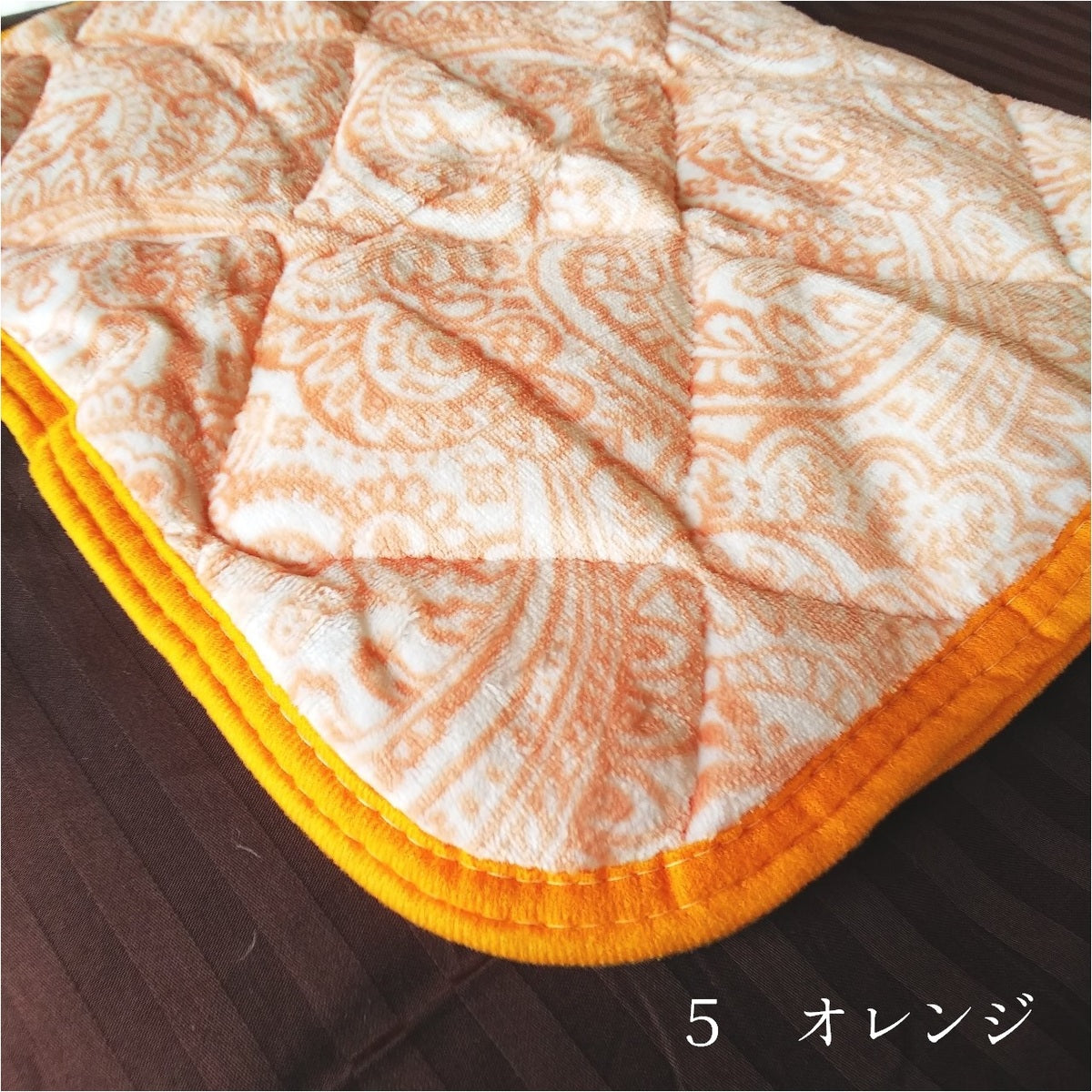 枕パッド 冬用 43×63cm ボタニカル柄(ベージュ) 起毛マイクロファイバー