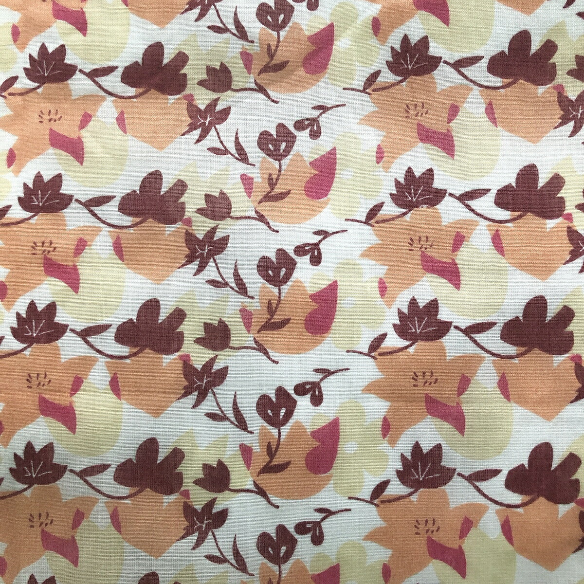 和柄紅葉柄長座布団カバー 60×110cm(オレンジ)ファスナー付き