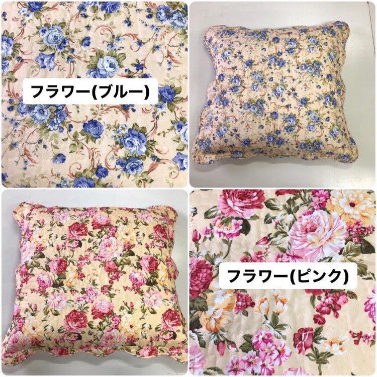 フリル付き座布団カバー55×59cm (ピンク/ブルー/グレー/ベージュ)