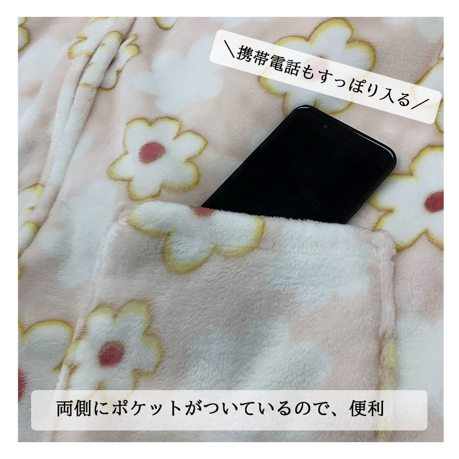 フリースポンチョ レディース袖なしフリーサイズ チャック式 選べる柄