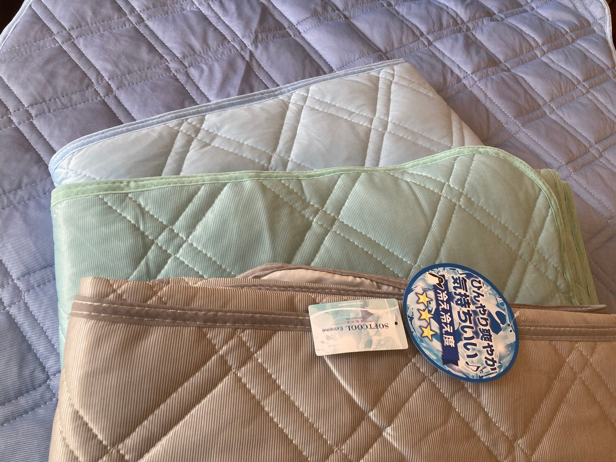 冷感敷パッド シングル 100×200cm 無地ポリエステルナイロン素材のひんやりパッド、クールマット対応