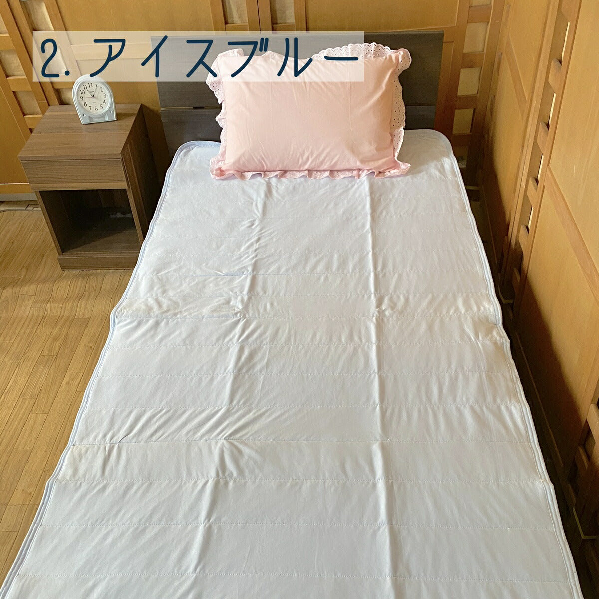 接触冷感敷きパッド シングル 100×200cm 冷感素材2種 裏メッシュ付き洗える吸湿速乾クールマット