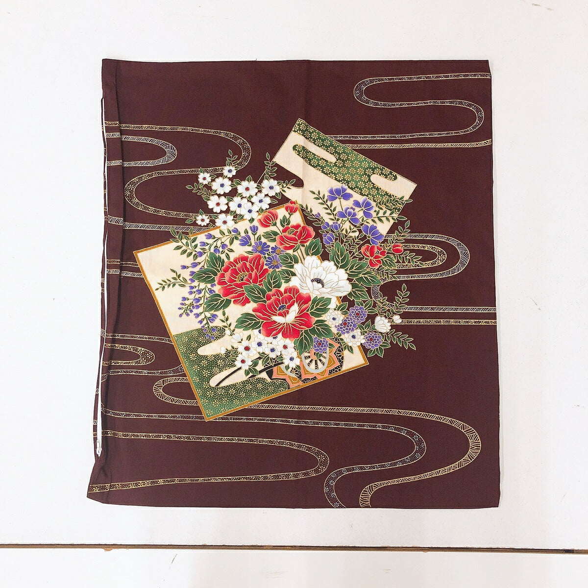 【5枚組】日本製座布団カバー 55×59cm和柄銘仙判綿100%zw55-5(レッド)