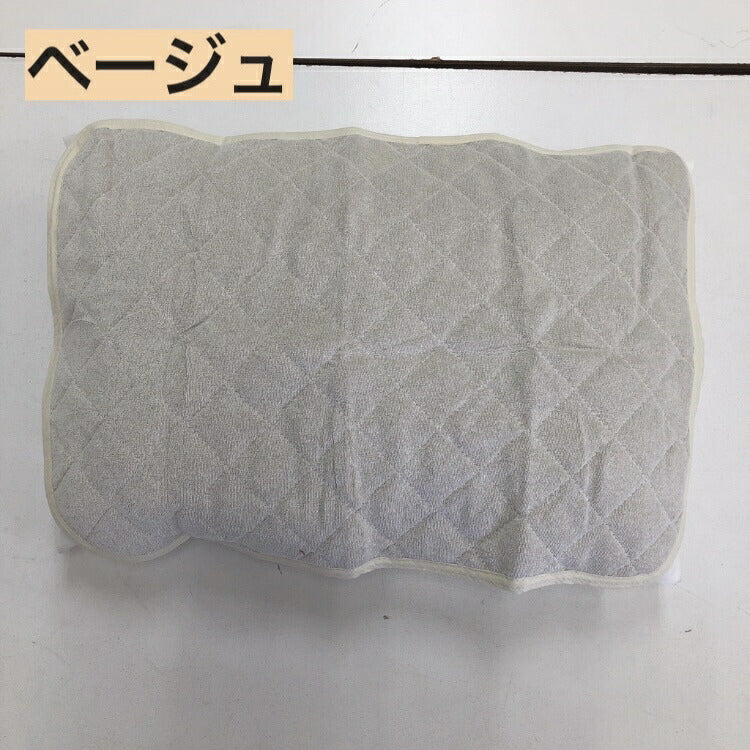 枕パッド 43×63cm クリーム色のふちピンク付きピローパッド、年間使える