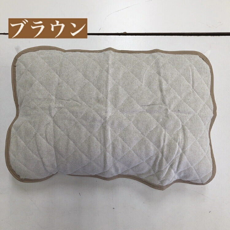 枕パッド 43×63cm クリーム色のふちピンク付きピローパッド、年間使える
