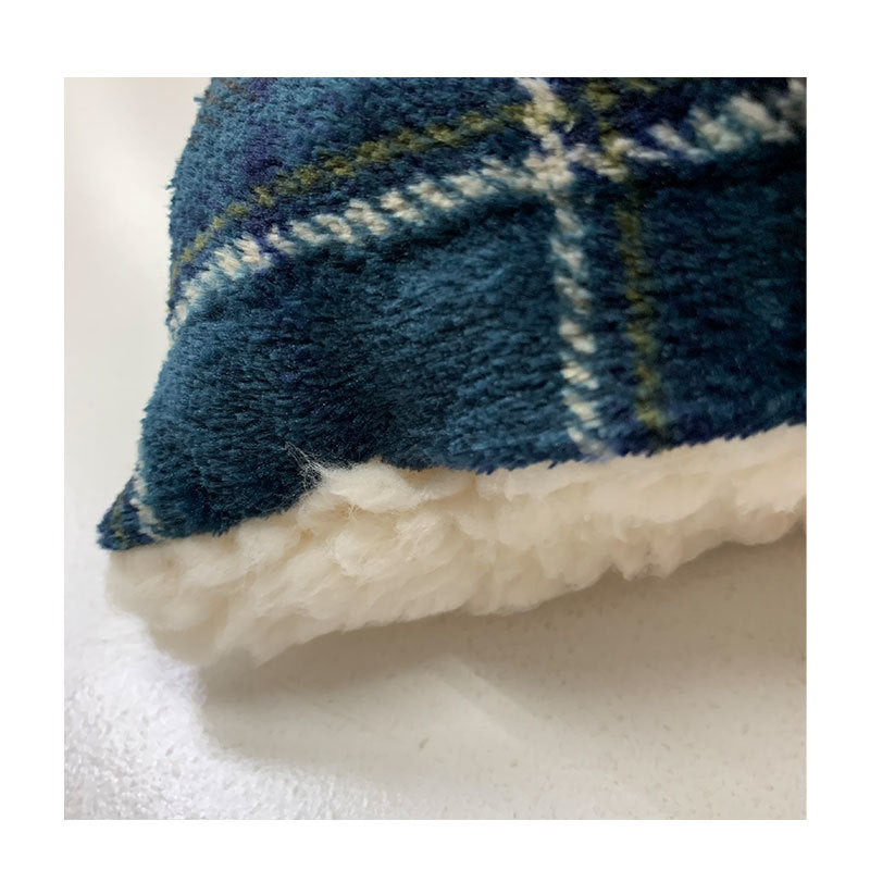 洋風モダンチェッククッション&座布団カバー 55x59cm(グリーン/赤/ベージュ)