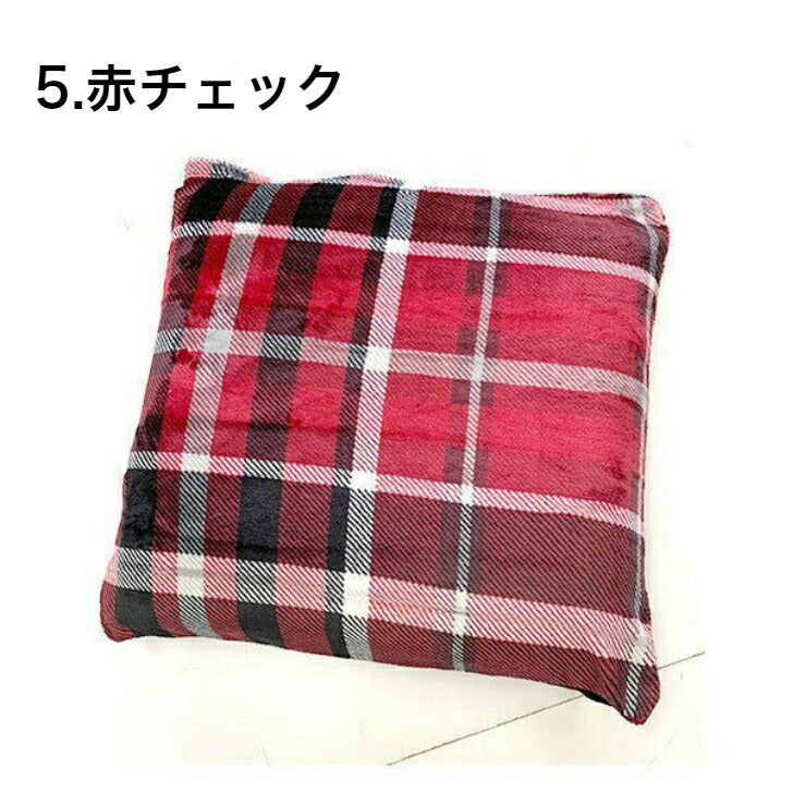 座布団カバー 55×59cm 北欧プリント 起毛 冬素材