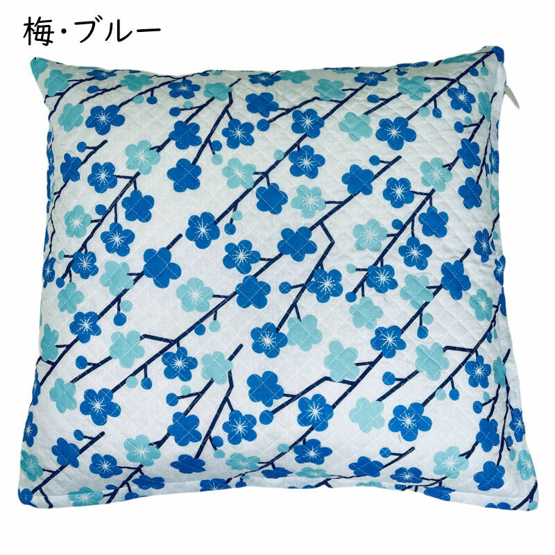 座布団カバー キルト 55×59cm (グリーン/ベージュ/レッド/ブルー/ブラウン)