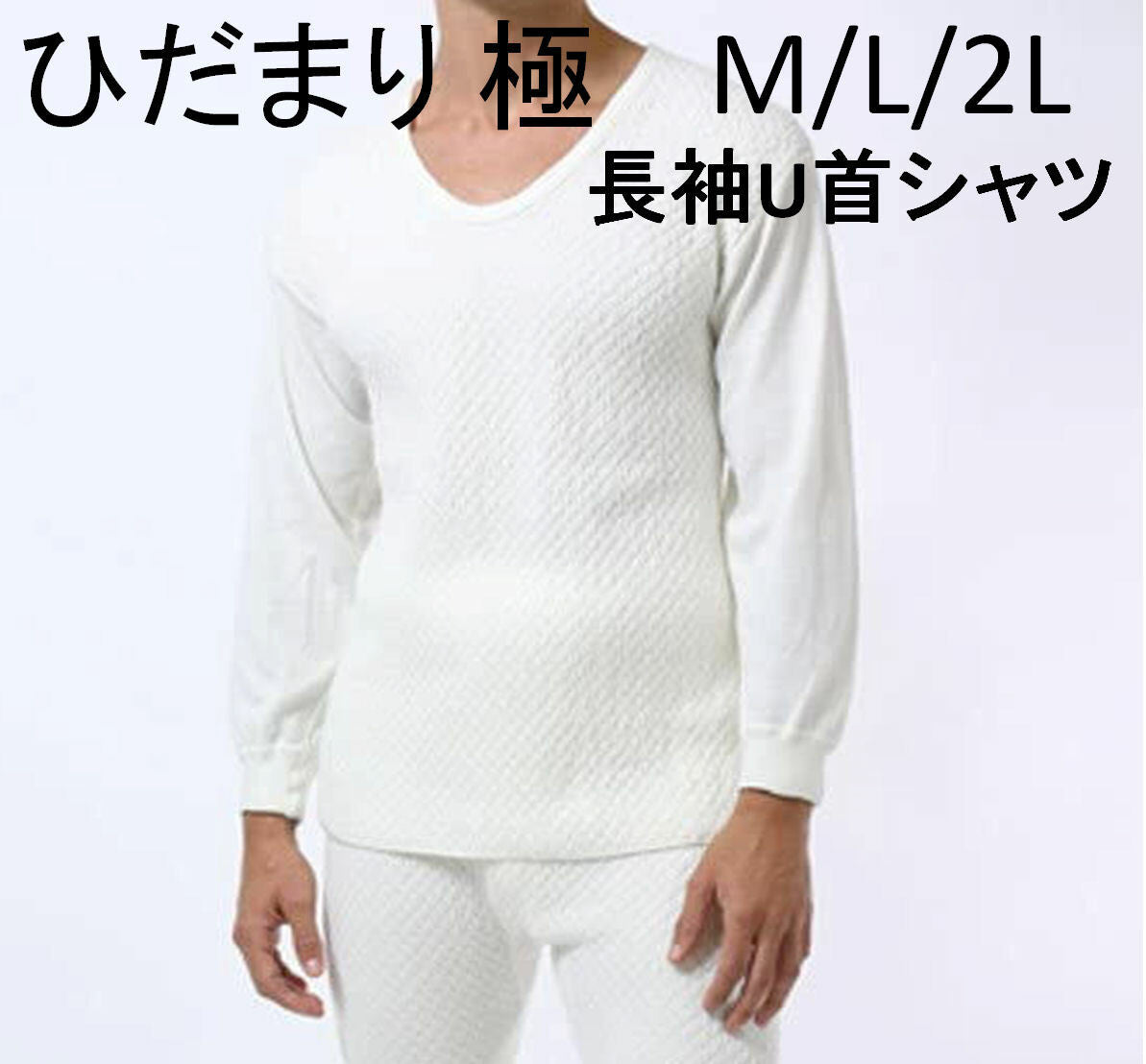 【ひだまり極】暖か 極 紳士 長袖シャツ 健康肌着 U首 M/L/LL