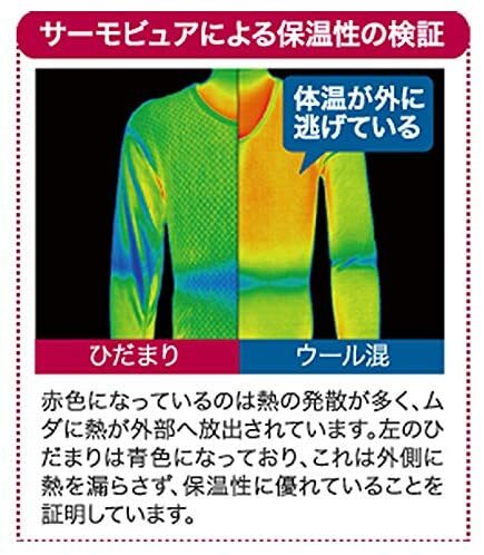 【ひだまり極】暖か 極 紳士 長袖シャツ 健康肌着 U首 M/L/LL
