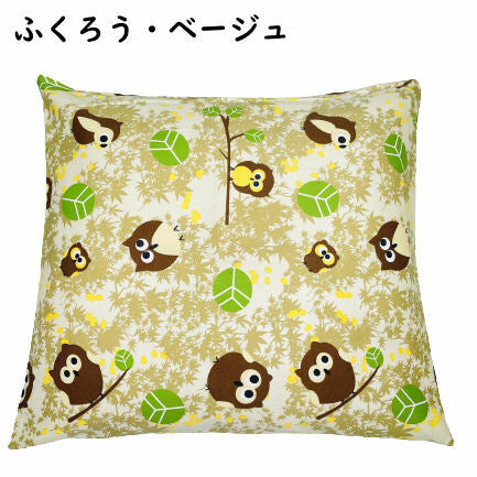 座布団カバー 55x59cm ツイル 綿ポリ混合 プリント柄 オールシーズン対応