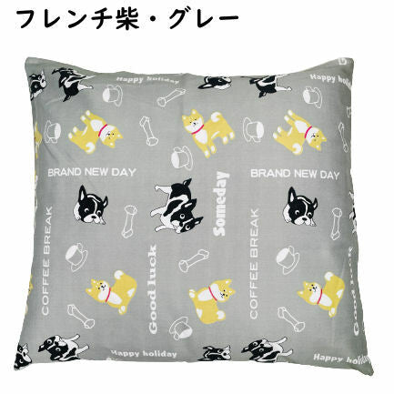 座布団カバー 55x59cm ツイル 綿ポリ混合 プリント柄 オールシーズン対応