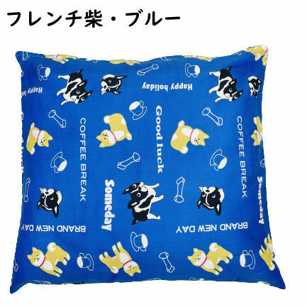 座布団カバー 55x59cm ツイル 綿ポリ混合 プリント柄 オールシーズン対応