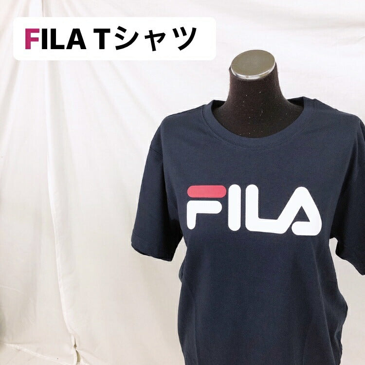 【FILA】 Tシャツ スポーツウェア Mサイズ ネイビー ブラック DRY ドライ加工生地 夏