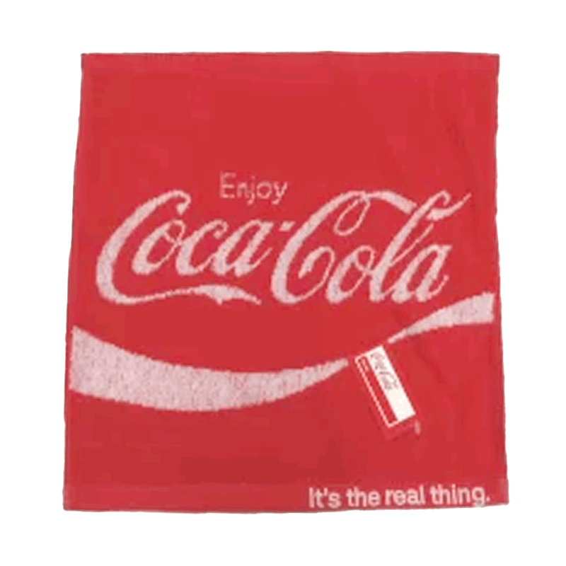コカ・コーラ ハンドタオル ジャガード織り レッド 綿100%