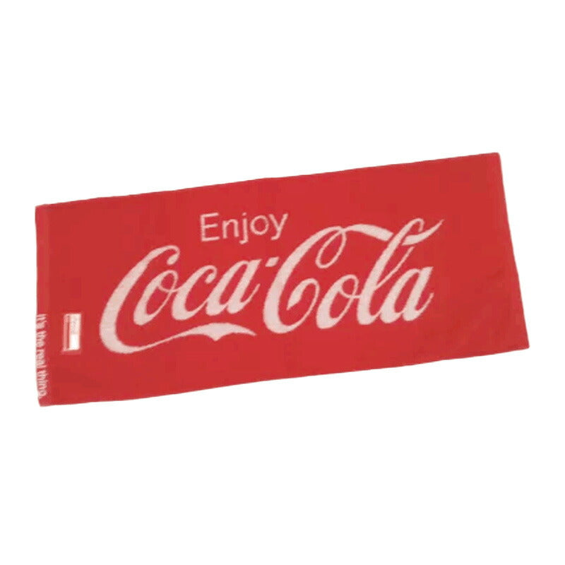 コカ・コーラ フェイスタオル ジャガード織り レッド 綿100%