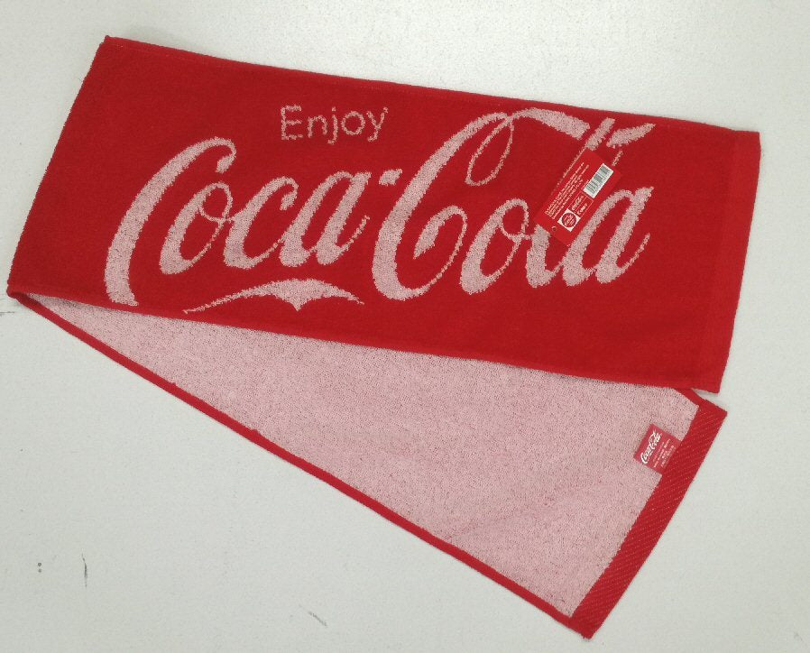 コカ・コーラ タオルマフラー 20×110cm ジャガード織り レッド 綿100%