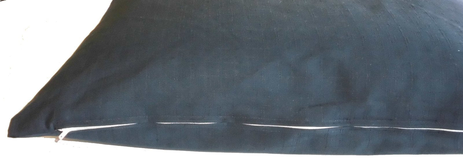 日本製座布団カバー 55×59cmつむぎ調無地綿100%zw55（ネイビー）