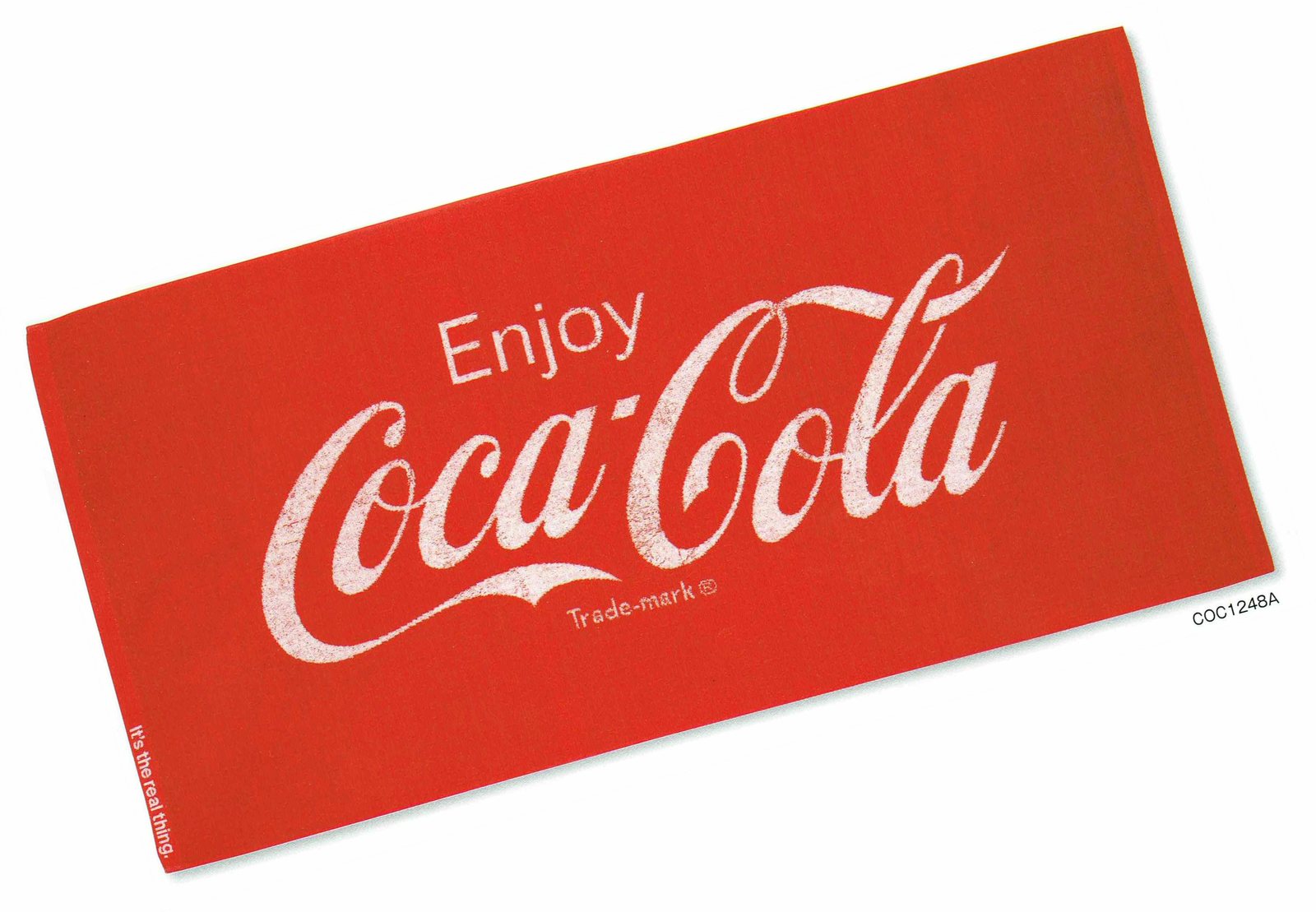 コカ・コーラ バスタオル ジャガード織り レッド 60x120cm 綿100%