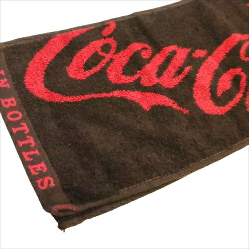 コカ・コーラ タオルマフラー ブラック ウィング 100%コットン 20×110cm