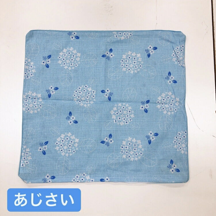 桜柄日本製綿100%クッション＆座布団カバー 55×59cm（レッド/赤）銘仙判