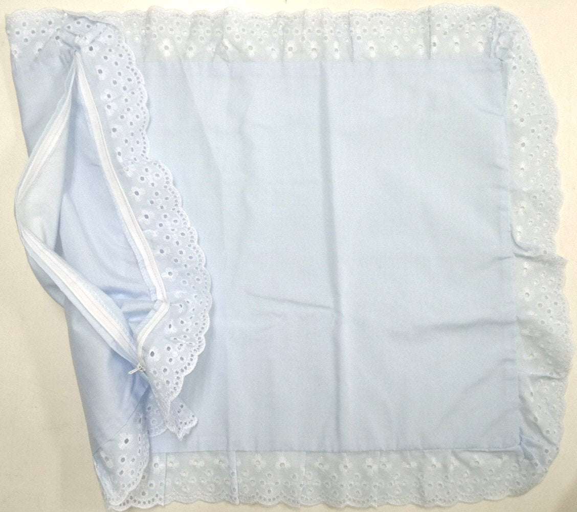枕カバー 43×63cm エレガントな刺繍レース&リボン付き 全3色