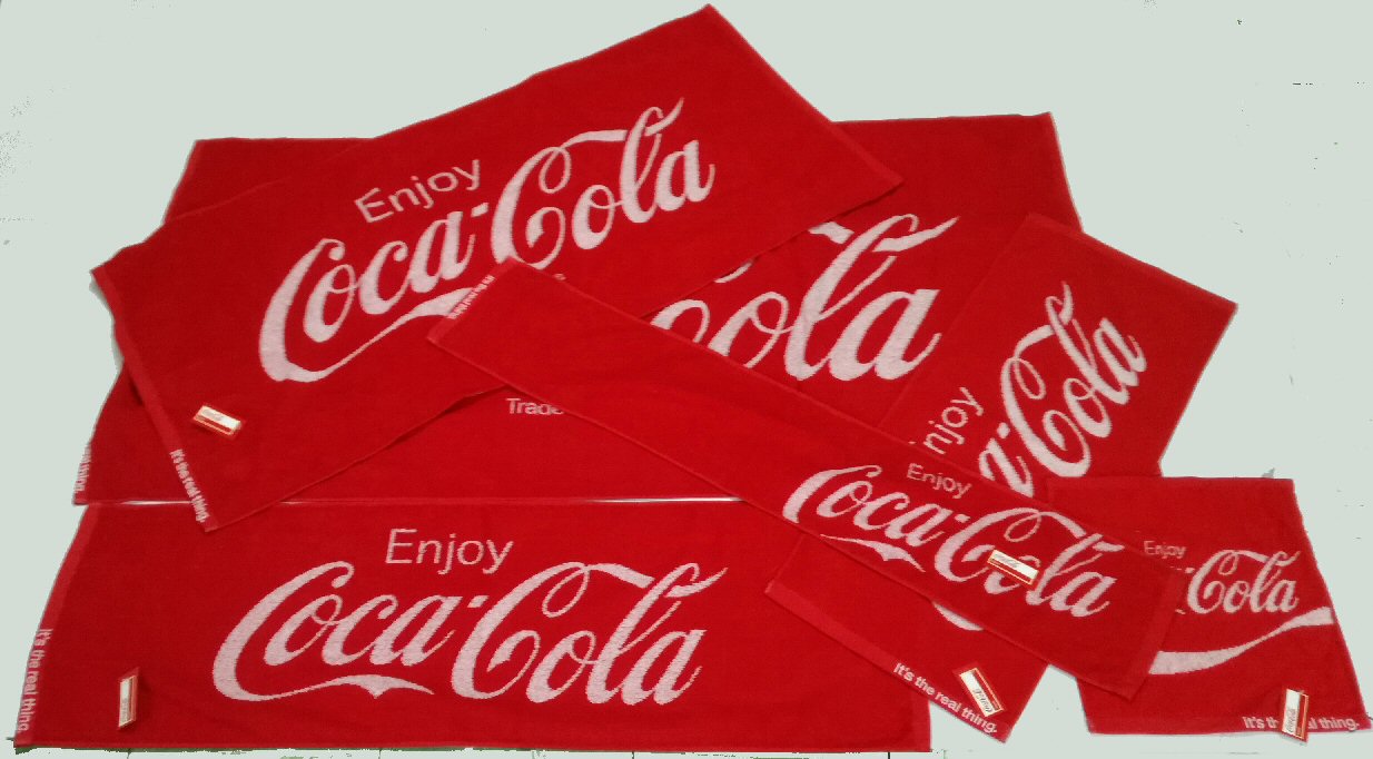 コカ・コーラ バスタオル ジャガード織り レッド 60x120cm 綿100%