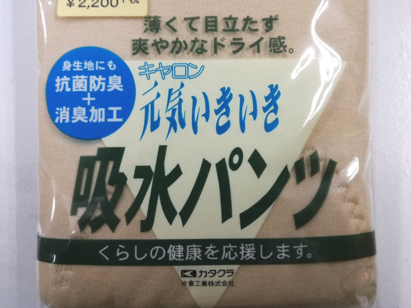 日本製 吸収パンツ メンズ用 ベージュ 2L  紳士肌着  【薄く手目立たず爽やかなドライ感】軽失禁・尿漏れ・失禁対策